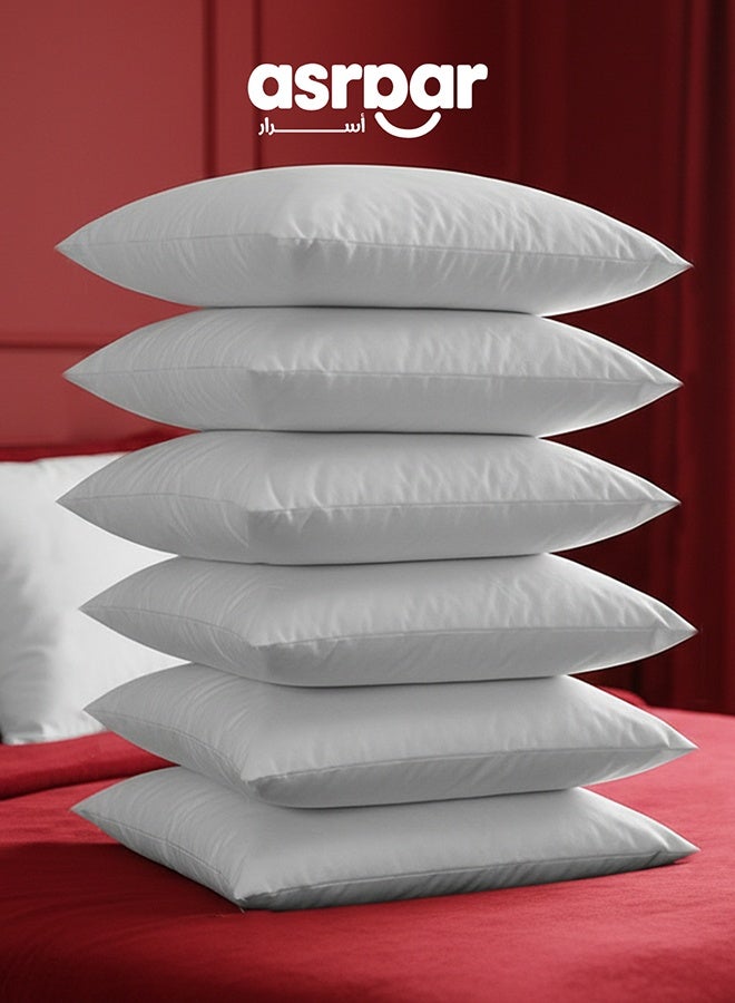 أسرار 6 قطع | حشوة مخده من المايكروفايبر - أبيض - 50x30 سم - Image 1